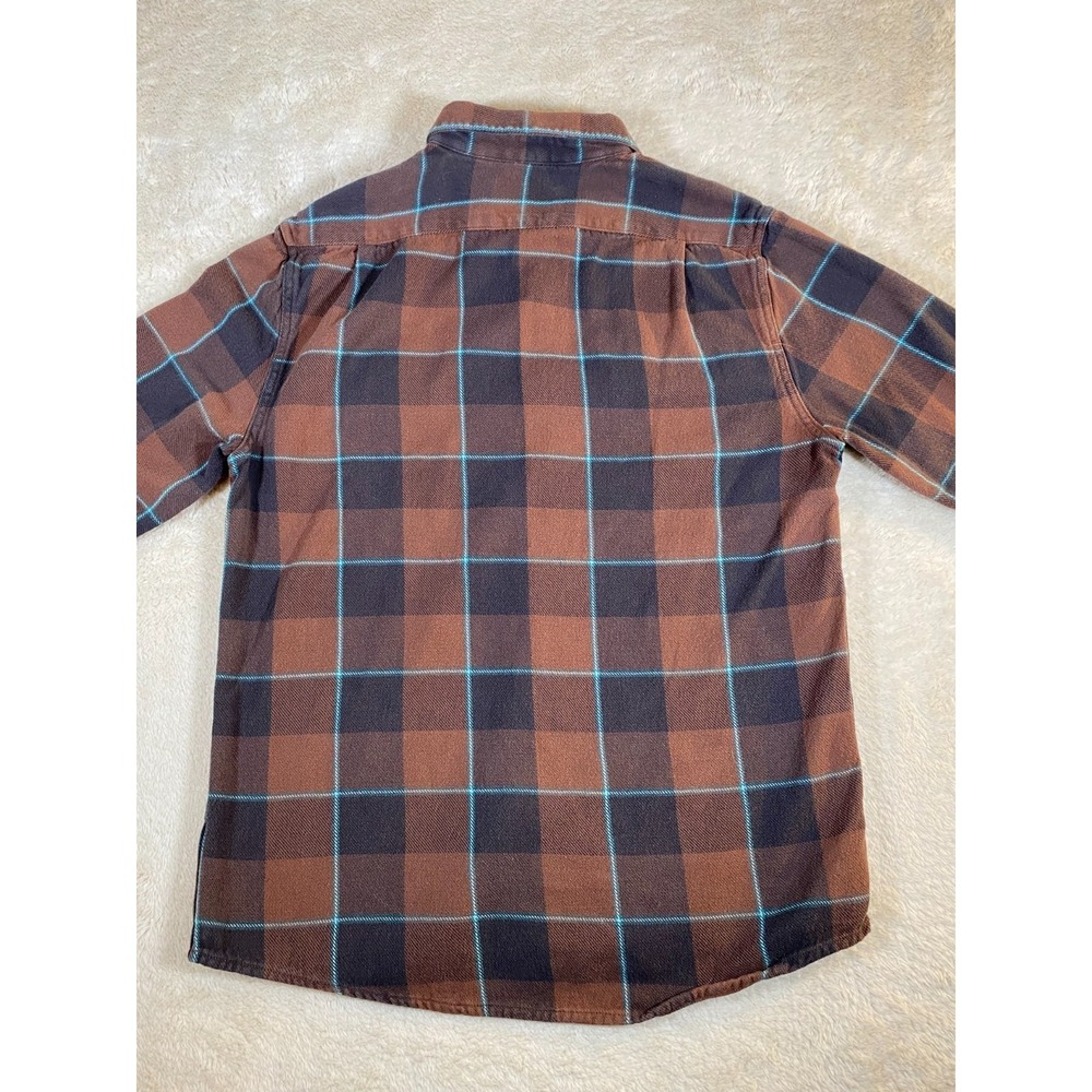 The Normal Brand Shirt Men's M-T Brown Blue Plaid Flannel Long Sleeve Cotton - Picture 7 of 10